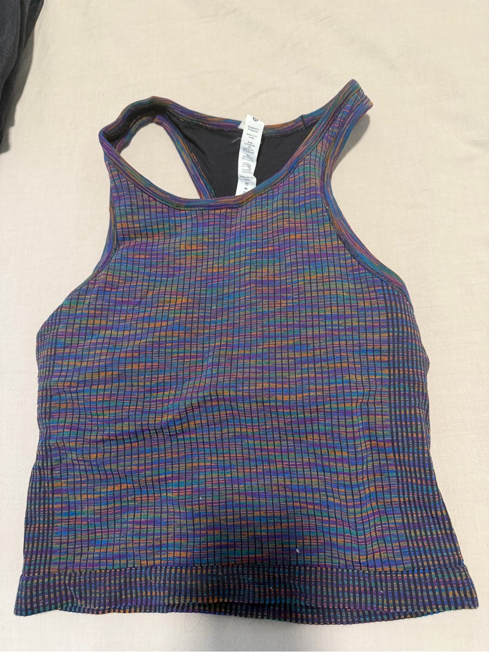 lululemon athletica Purple Multi-Stripe Ribbed Racerback Tank